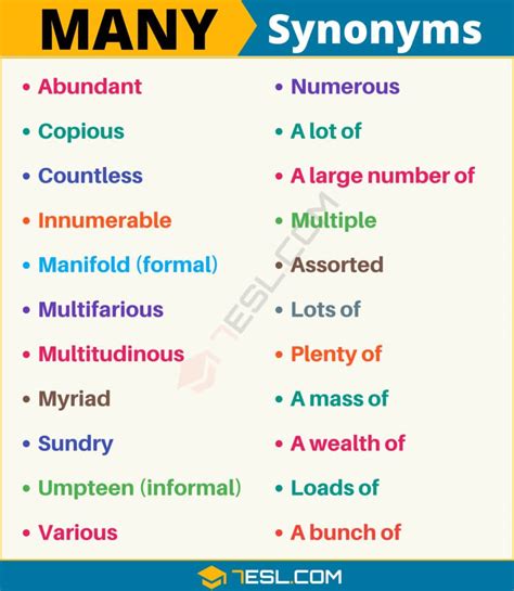 many synonym|another way to say many.